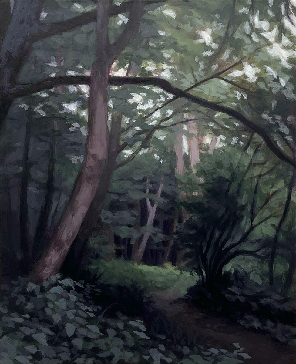 Trillium park, 2024, acrylic on canvas, 13"x16". (available)