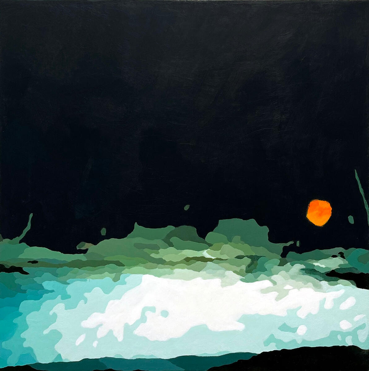 Stop sign, 2023, acrylic on canvas, 16"x16". (unavailable)