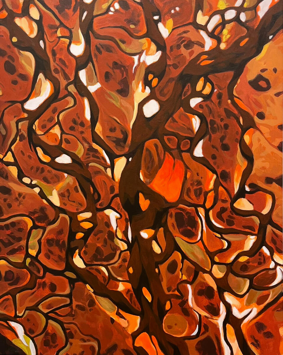 River delta, 2023, acrylic on canvas, 24"x30". (available)