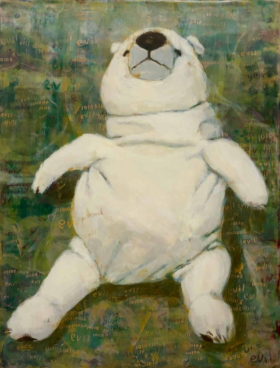 Untitled, 2023, acrylic, graphite, & molding paste on canvas, 9"x12". (available)