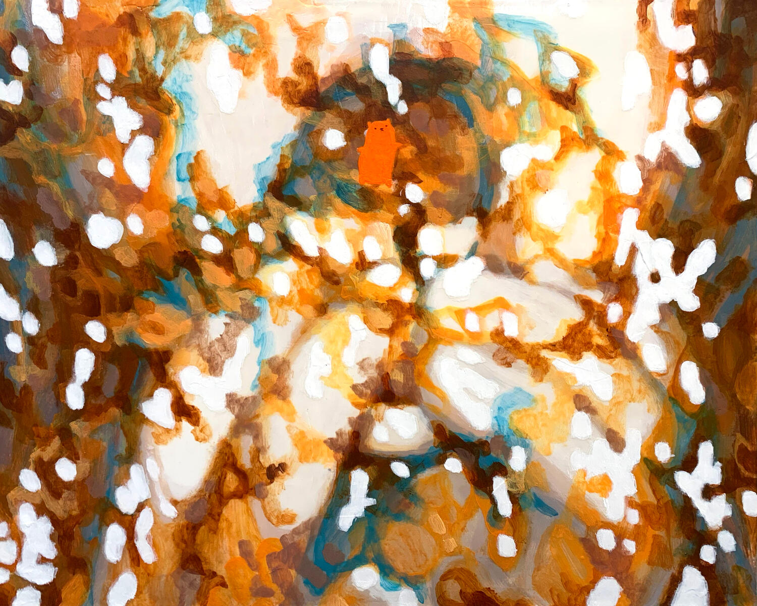 Lost my first tooth, 2022, acrylic & gloss gel on canvas, 20"x16". (available)