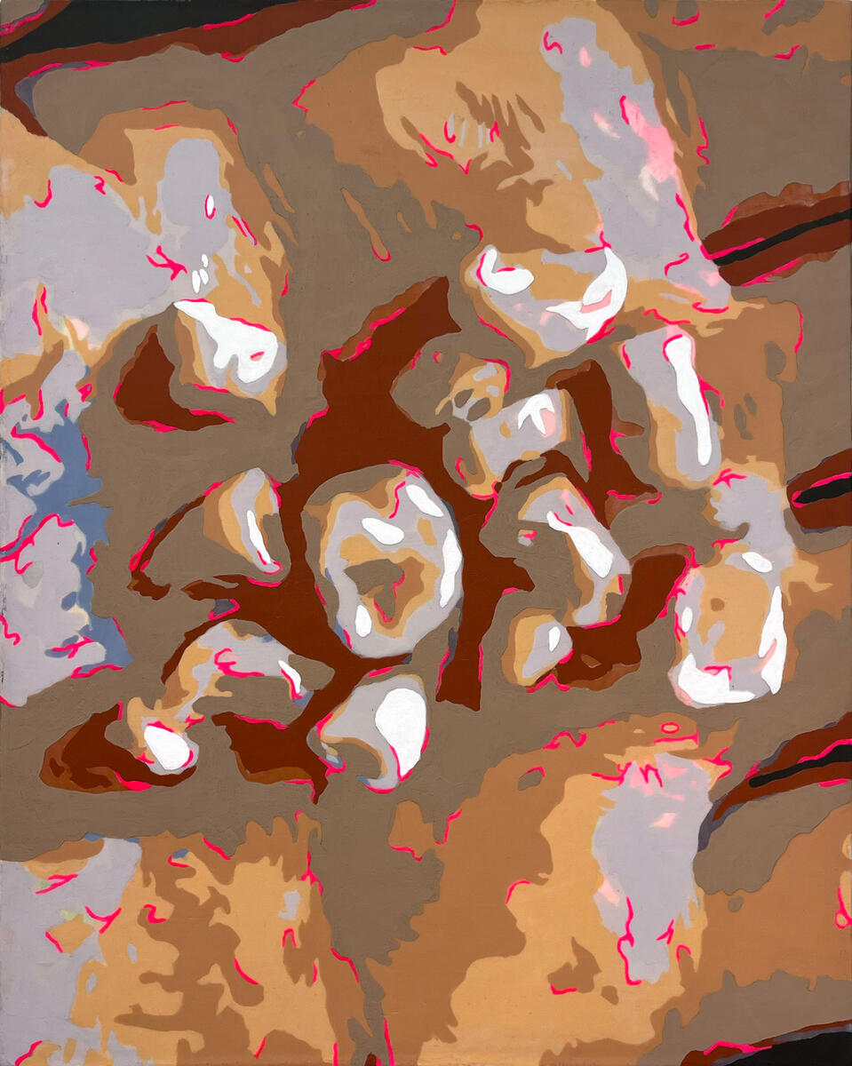 Baby teeth, 2022, acrylic & matte gel on canvas, 16"x20". (unavailable)