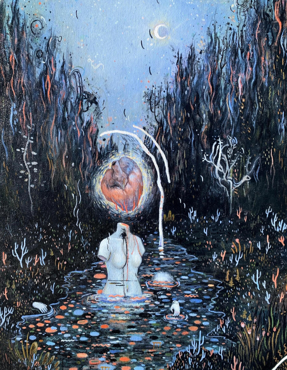 Untitled, 2021, acrylic on canvas panel, 12"x16". (unavailable)