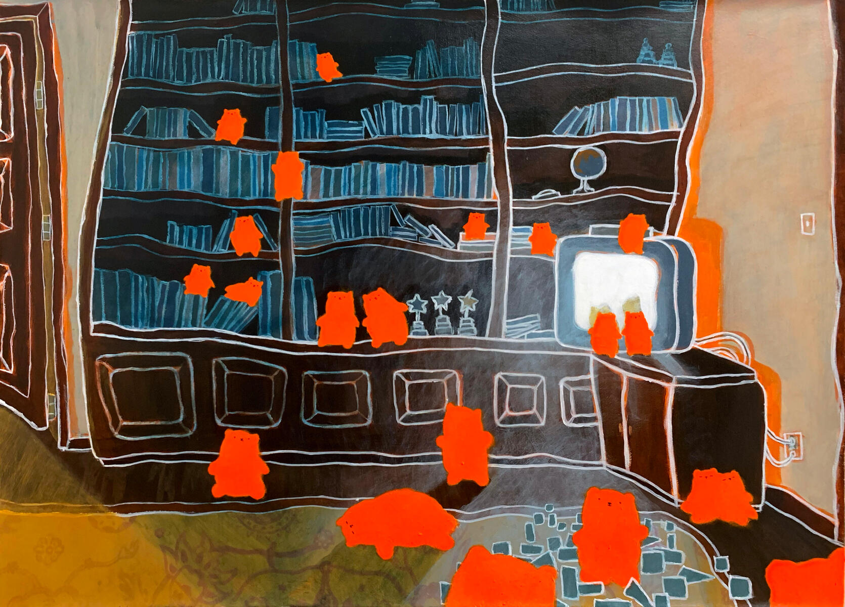 Library I, 2021, acrylic on canvas, 40"x30". (unavailable)