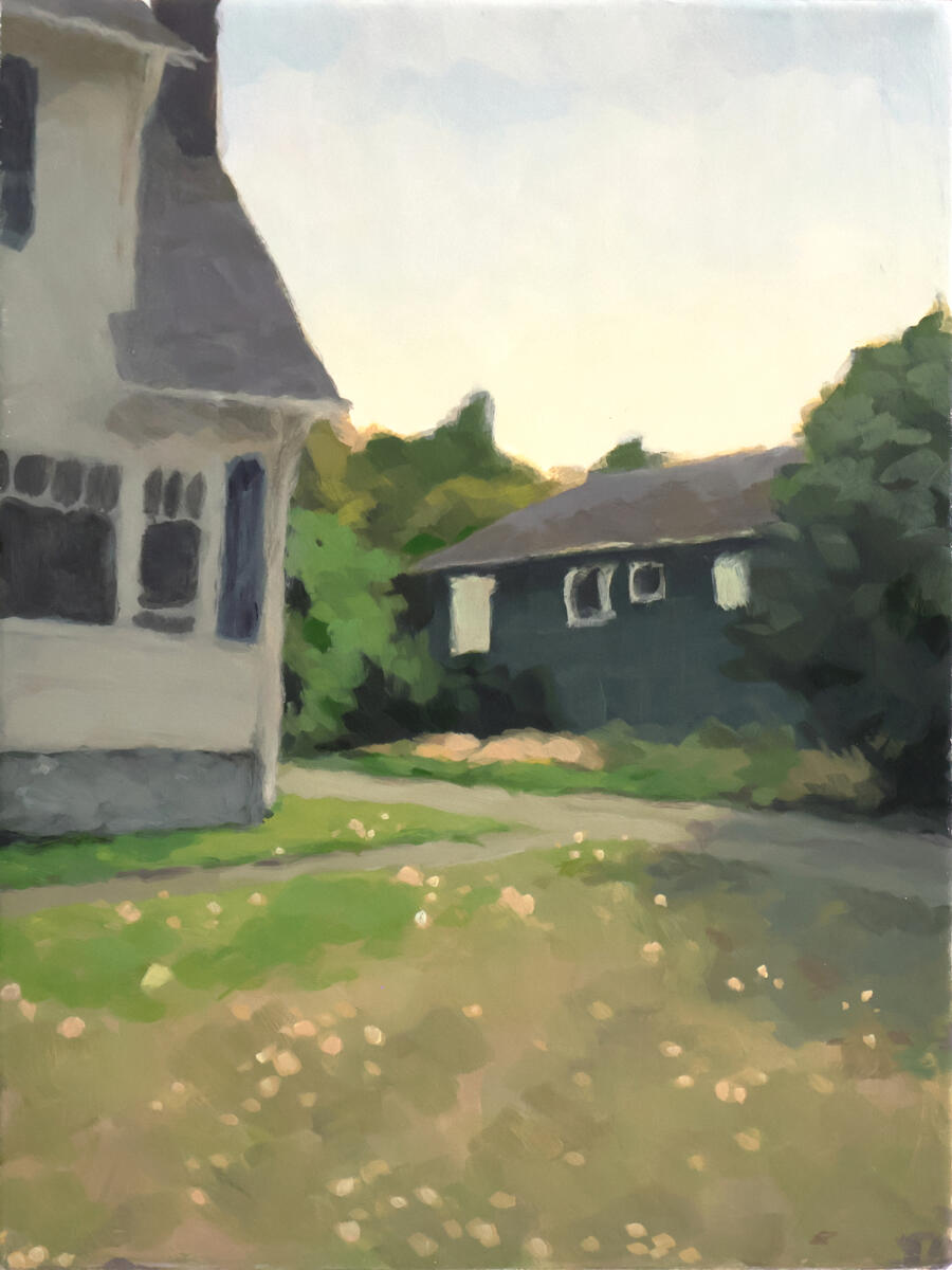 Front yard, 2026, acrylic on canvas, 9"x12". (available)