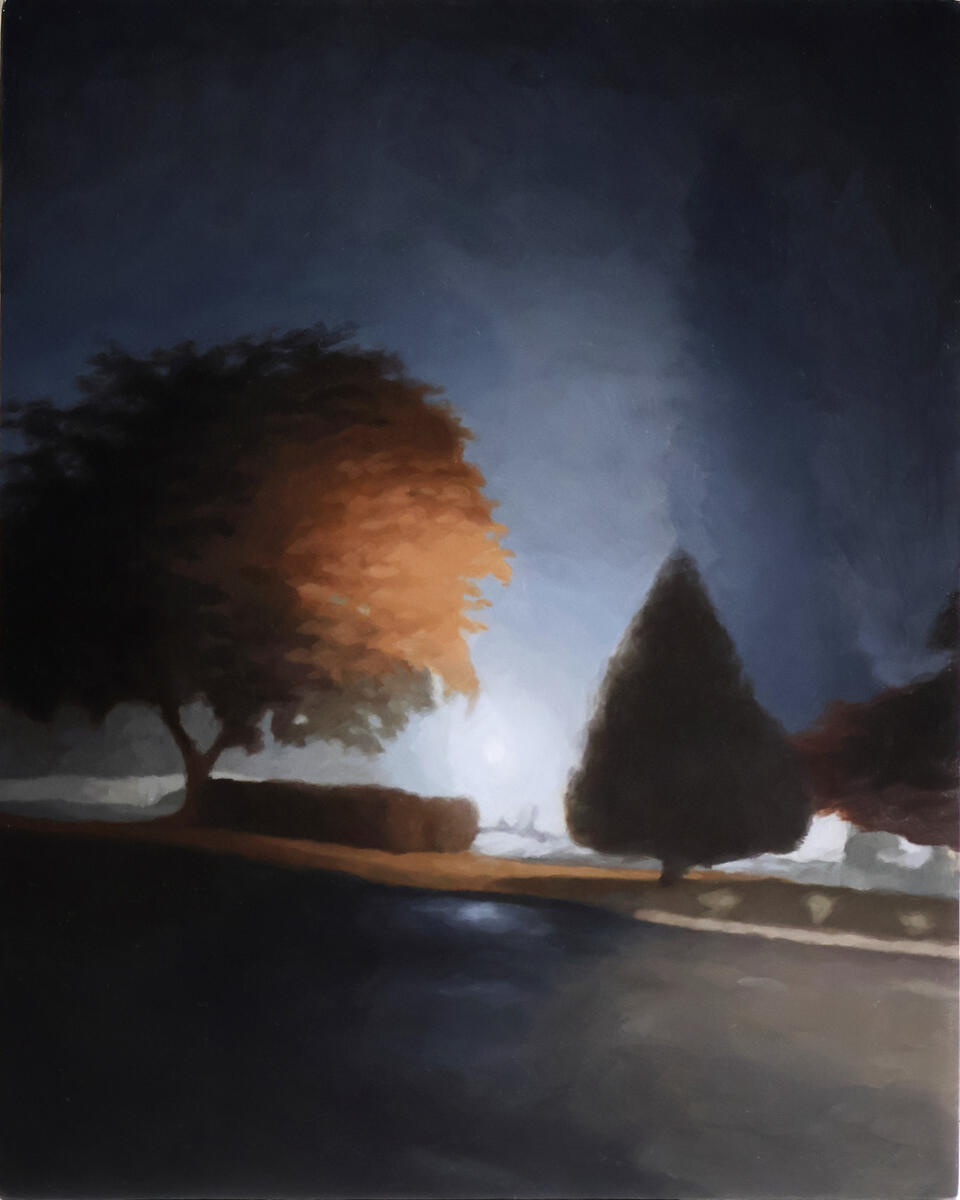 I used to smoke here, 2026, acrylic on canvas, 8"x10". (available)