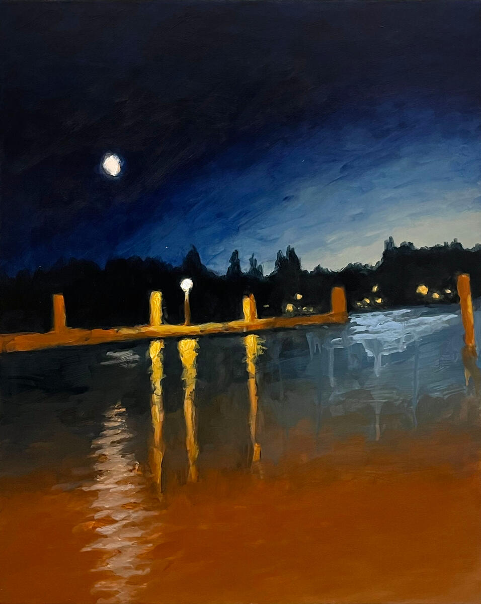 Percival Landing, 2024, acrylic on canvas, 13"x16". (available)