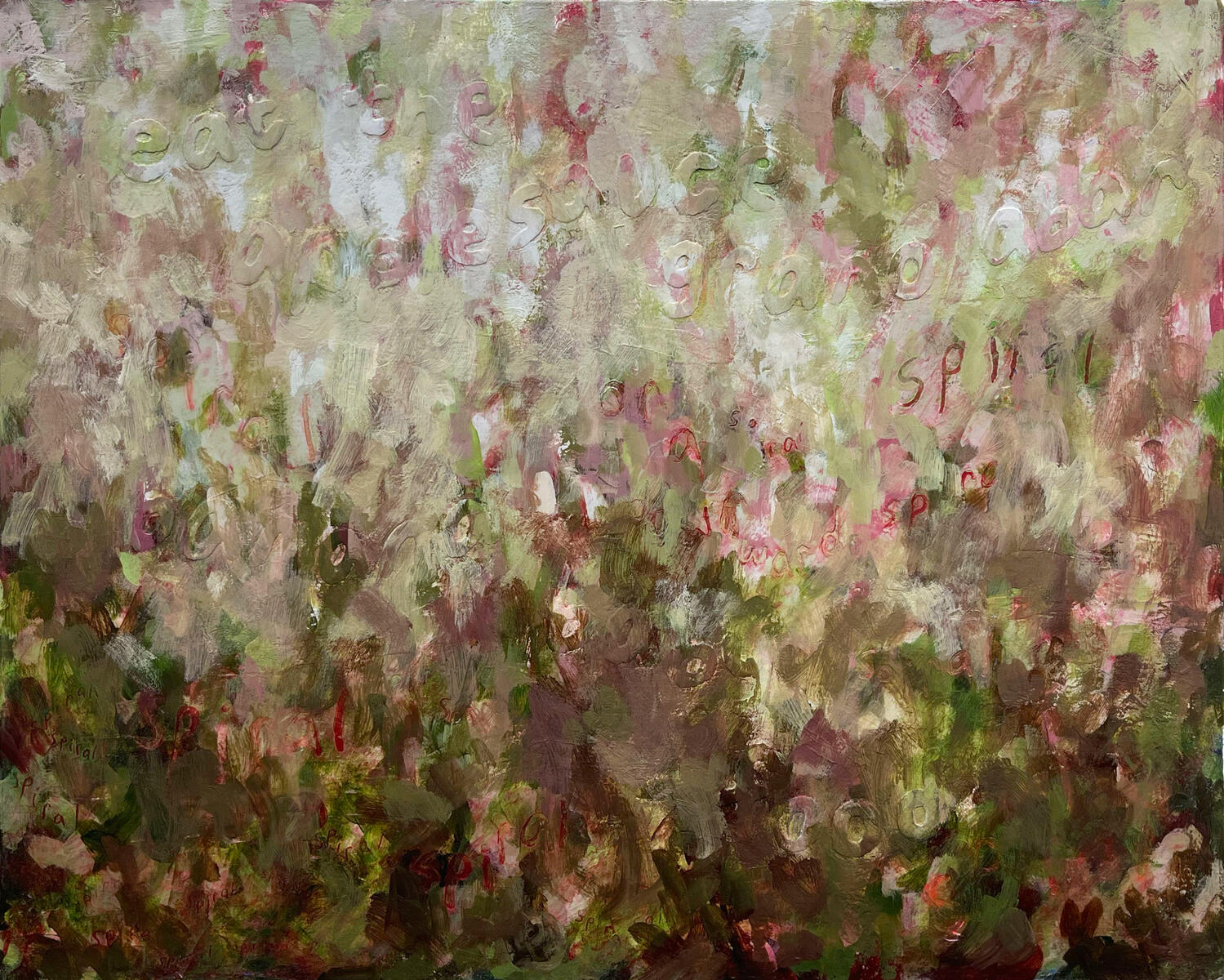 Eat the applesauce granola bar baby food, 2023, acrylic & gel gloss on canvas, 20"x16". (unavailable)