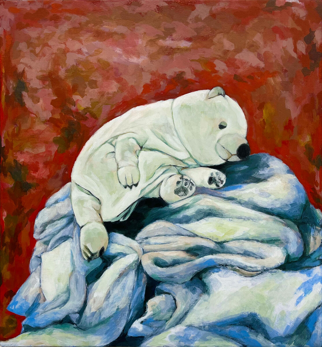 Untitled, 2023, charcoal & acrylic on canvas, 15"x16". (available)