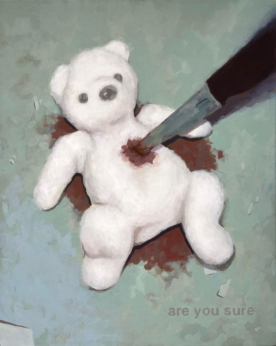 So it seems, 2022, acrylic & matte gel on canvas, 16"x20". (available)