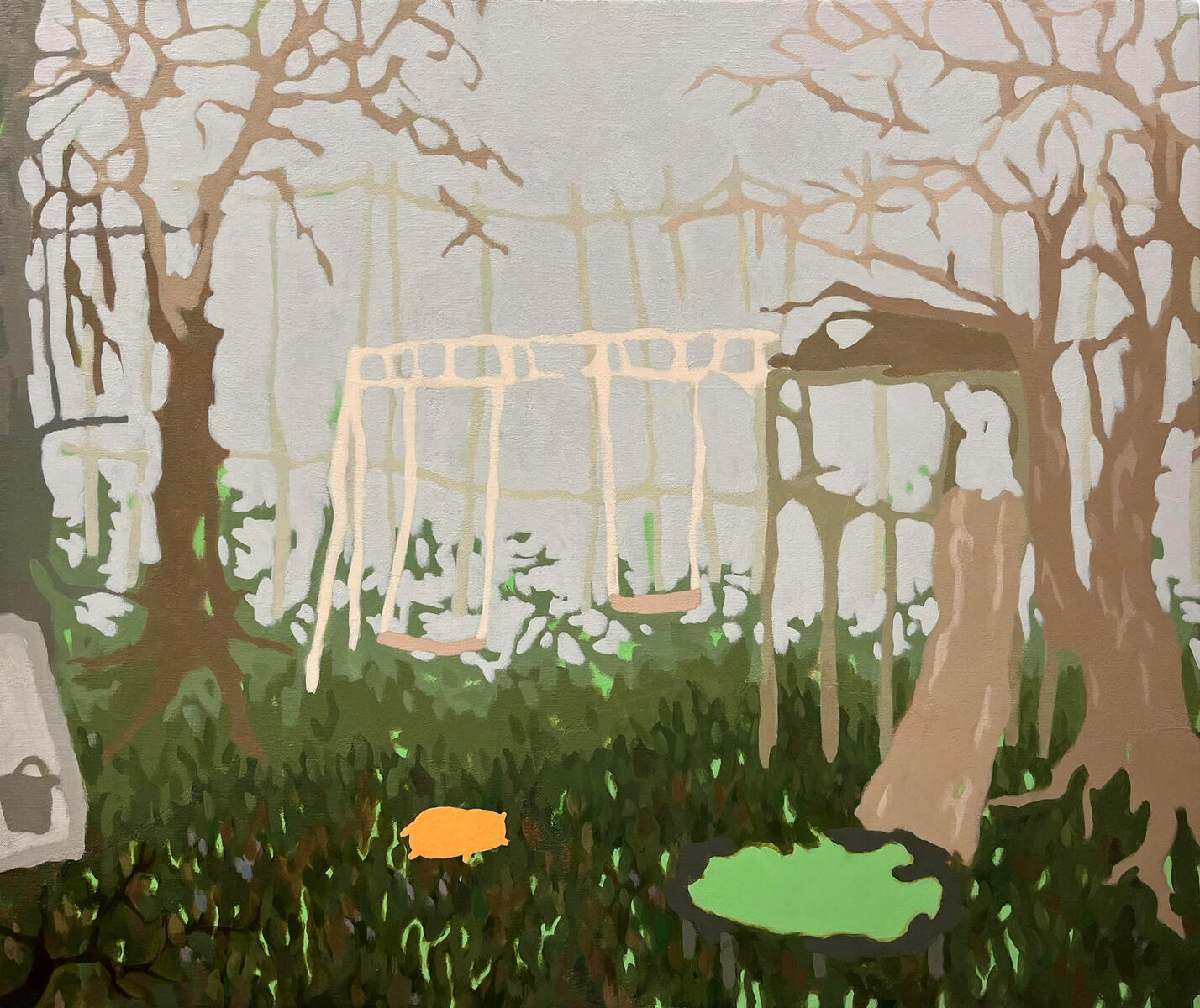 Asleep in the backyard, 2022, acrylic on canvas, 24"x20". (unavailable)