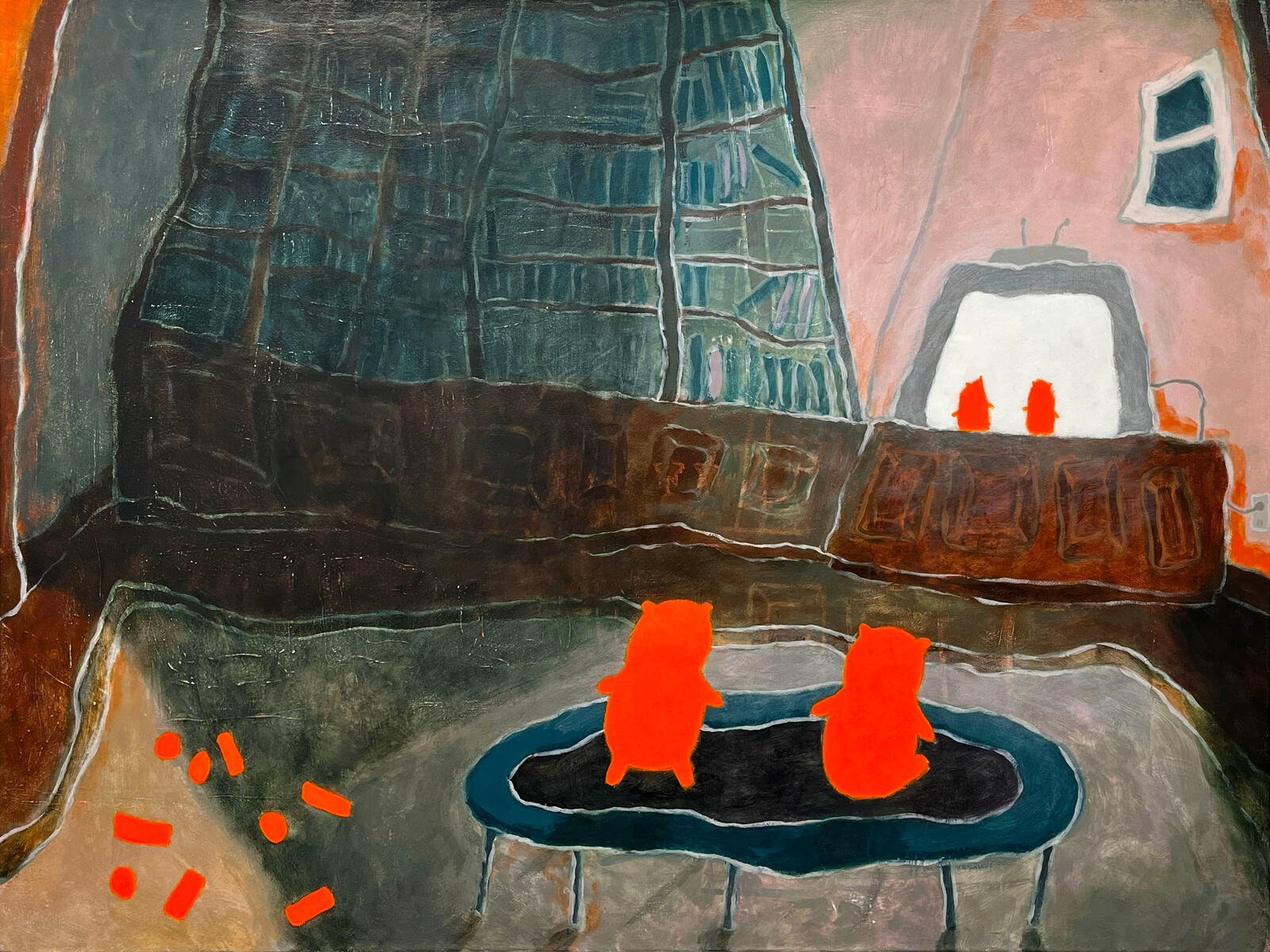 Library II, 2022, acrylic on canvas, 40"x30". (unavailable)