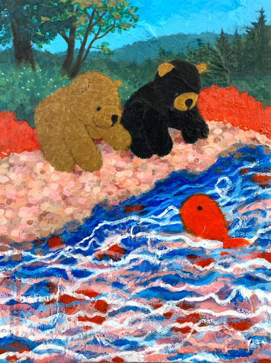 Still life, 2022, acrylic & molding paste on canvas, 12"x16". (unavailable)