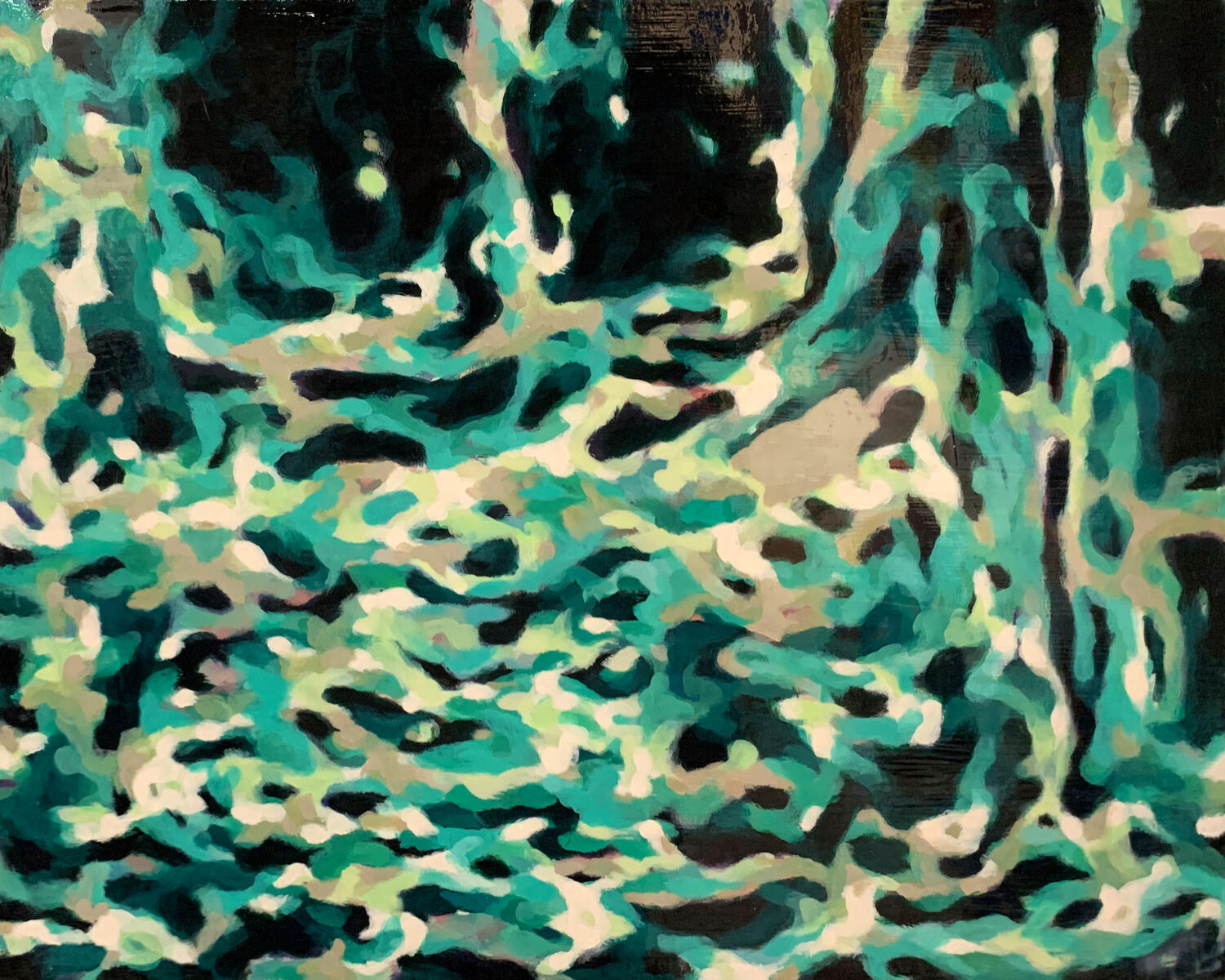 Untitled, 2022, acrylic & gloss gel on canvas, 20"x16". (available)