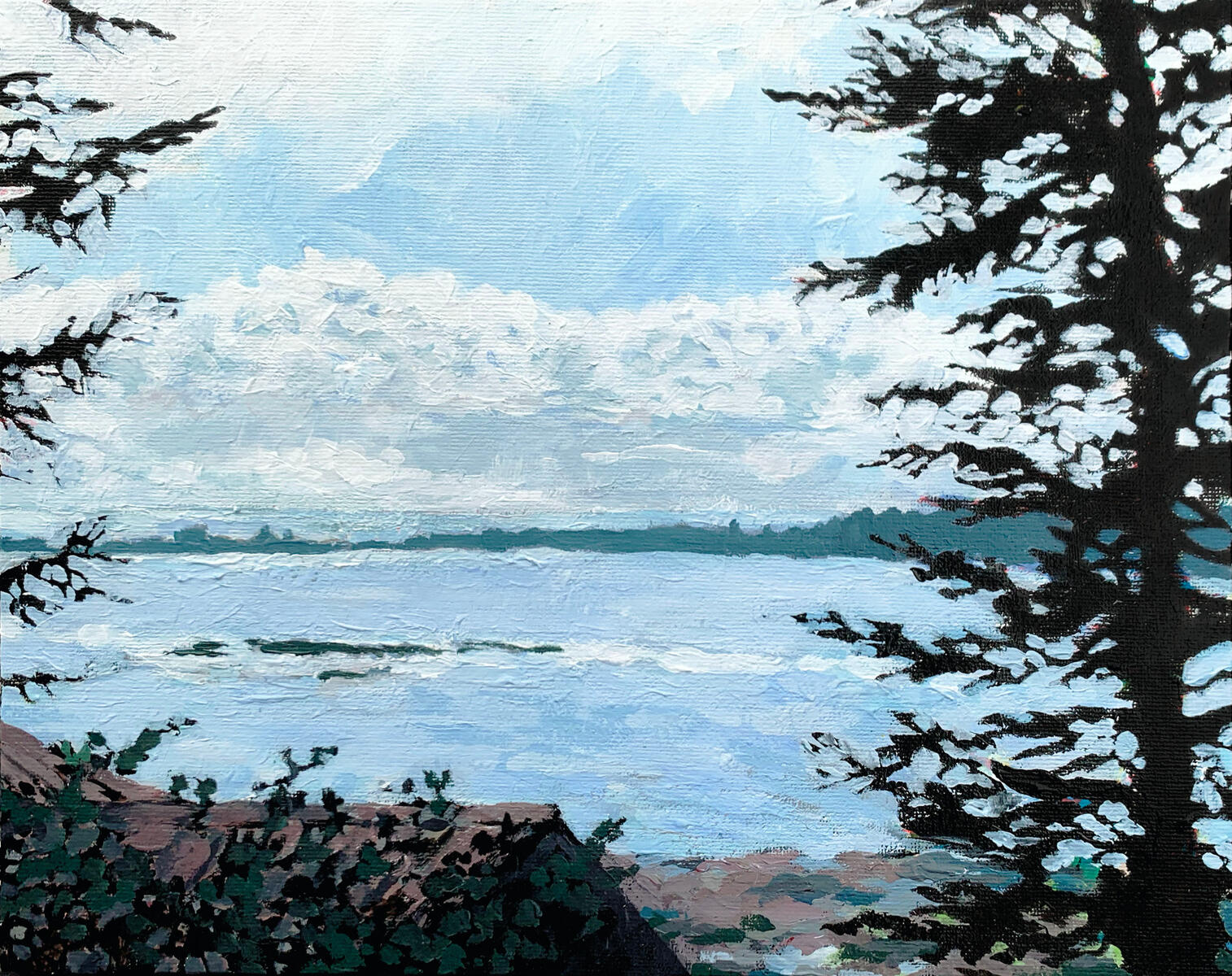 Painting for my Grampa, 2021, acrylic on canvas panel, 10"x8". (unavailable)