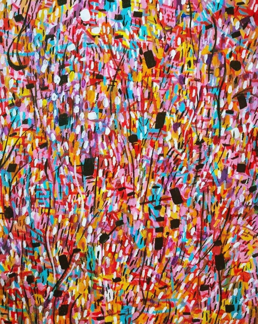 Chocolate chip, 2018, acrylic on canvas panel, unknown dimensions. (unavailable)