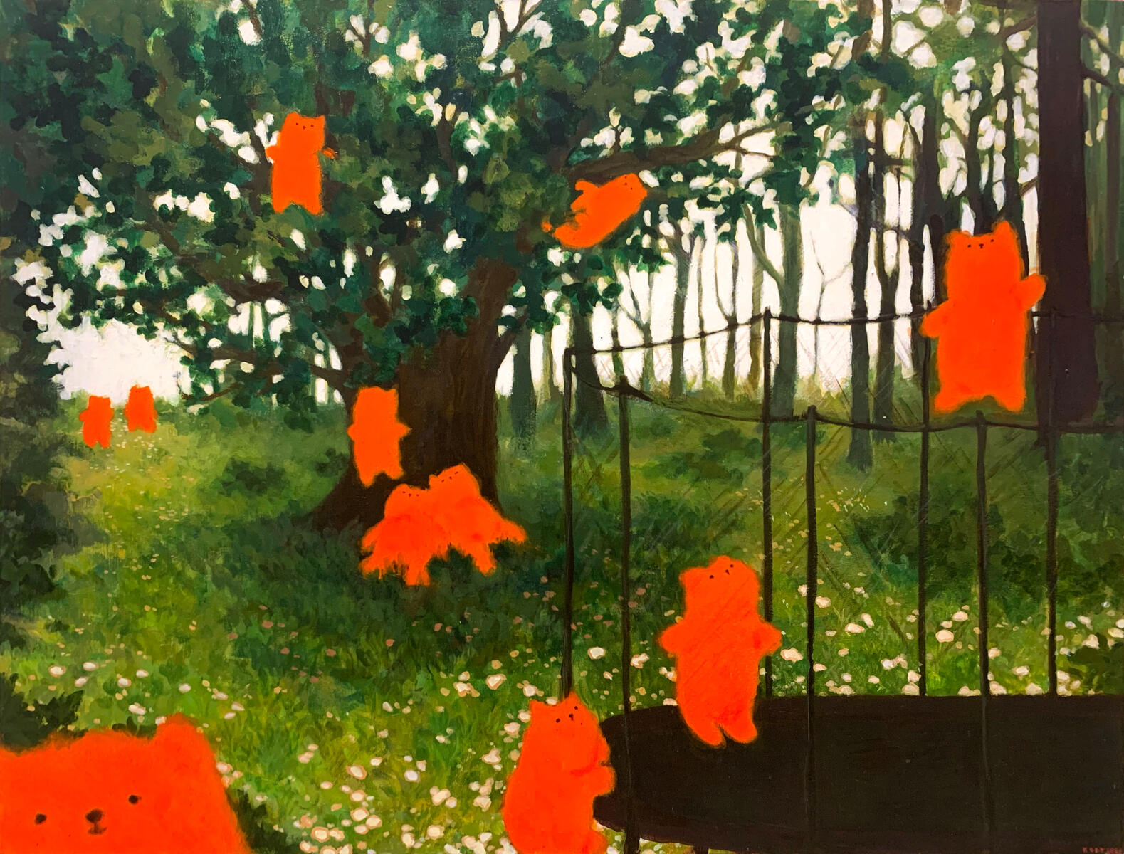 Playdate, 2021, acrylic on canvas, 40"x30". (available)