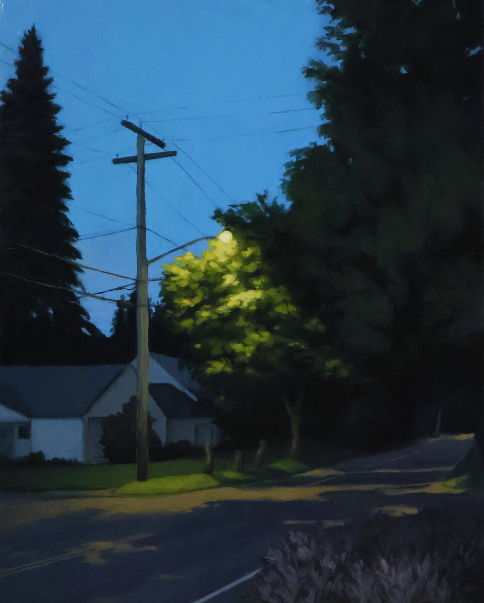 This is where a dog barked at me, 2025, acrylic on canvas, 8"x10". (unavailable)